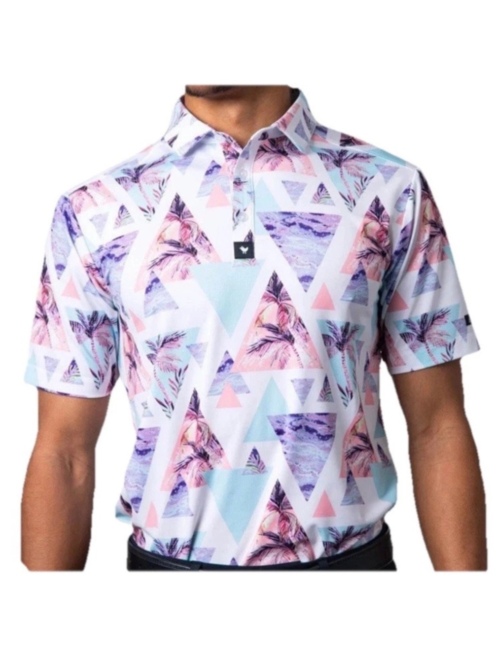 Bad Birdie Cali Polo Boys XL Golf Resort Beach Preppy Palm Trees Stretch Sporty